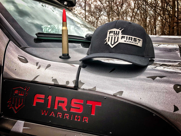 1W Black Snapback Stainless Hat - F1rstWarrior HATS Default Title