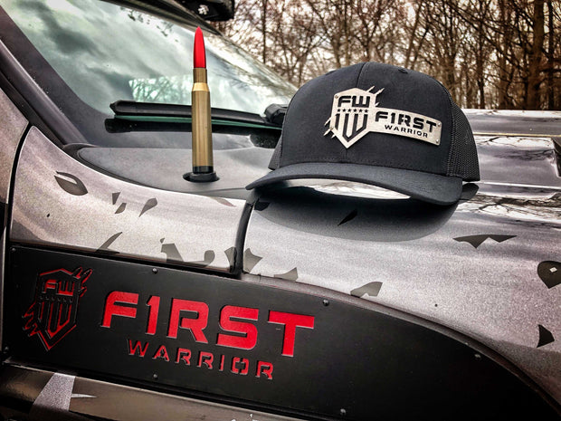 1W Black Snapback Stainless Hat - F1rstWarrior HATS Default Title