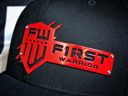1W Black Flexfit Red Stainless hat
