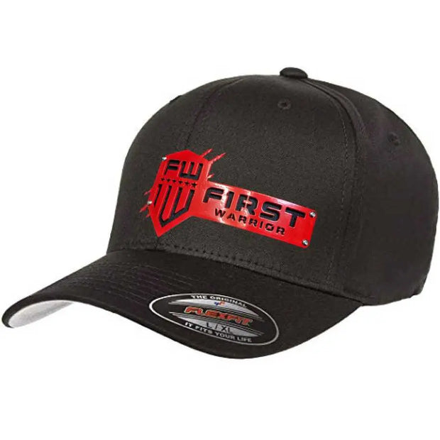 1W Black Flexfit Red Stainless hat