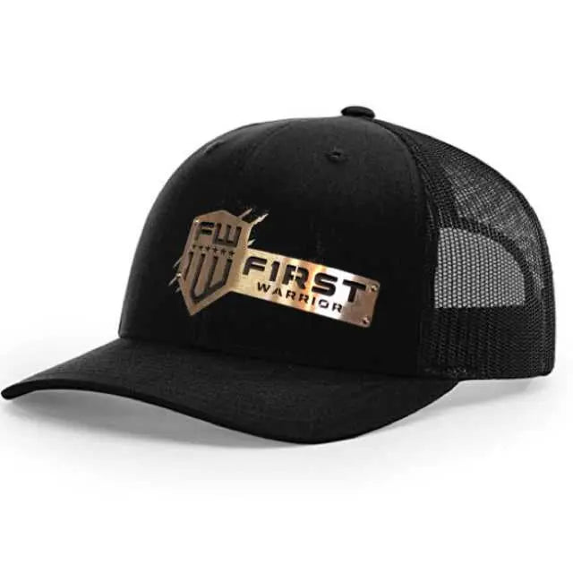 1W Black Snapback Stainless Hat - F1rstWarrior HATS Default Title