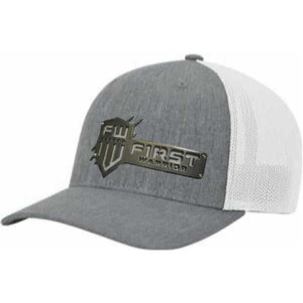 1W White/Gray Snapback Gray Stainless Hat