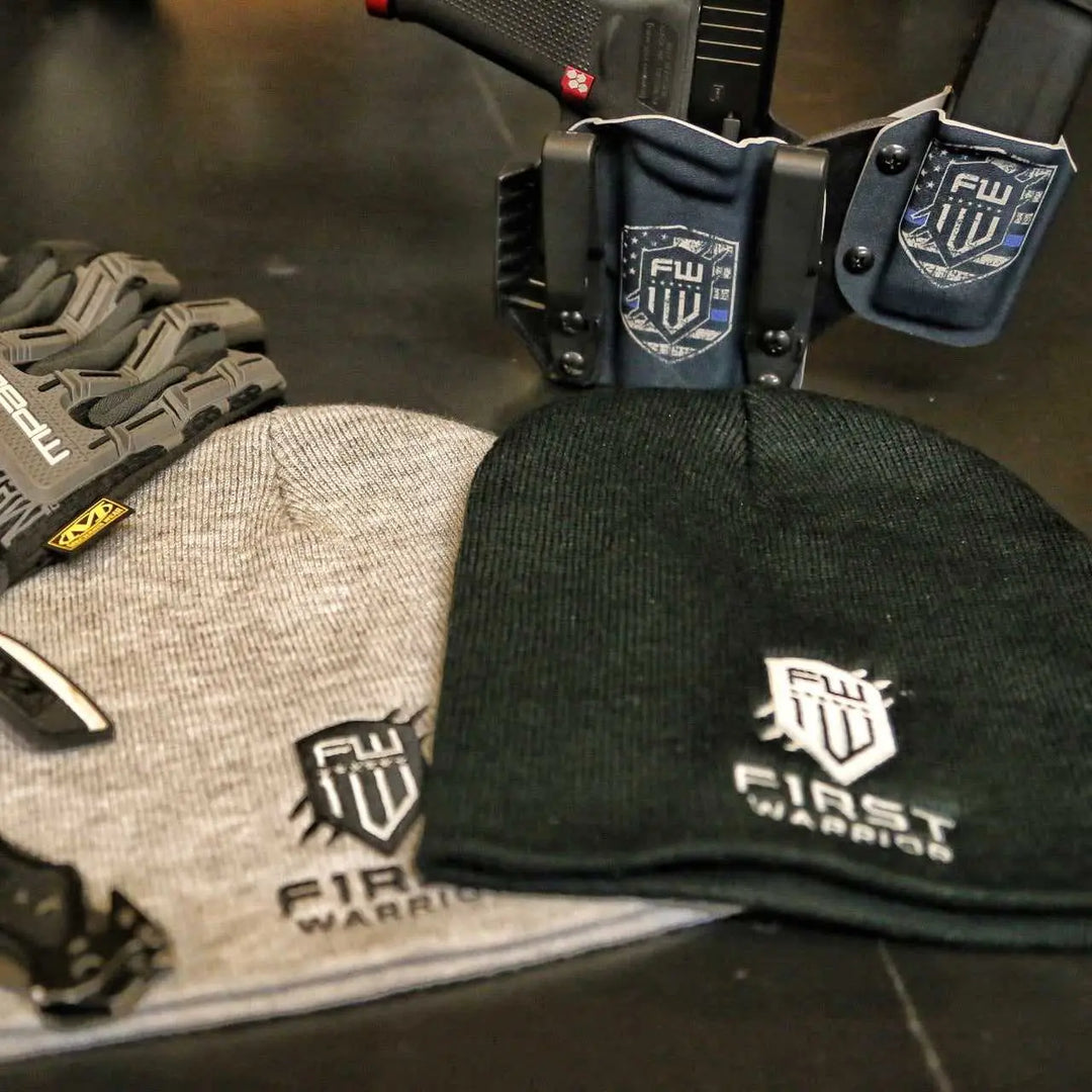 1W Beanie - Gray - F1rstWarrior HATS Heather Gray