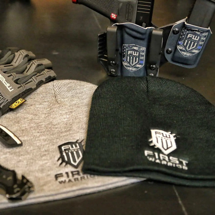 1W Beanie - Gray - F1rstWarrior HATS Heather Gray