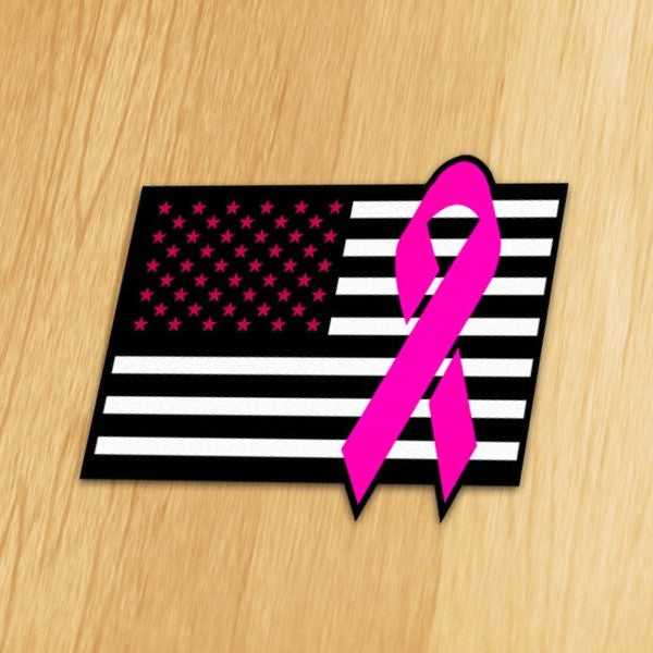 Cancer Awareness Flag Decal