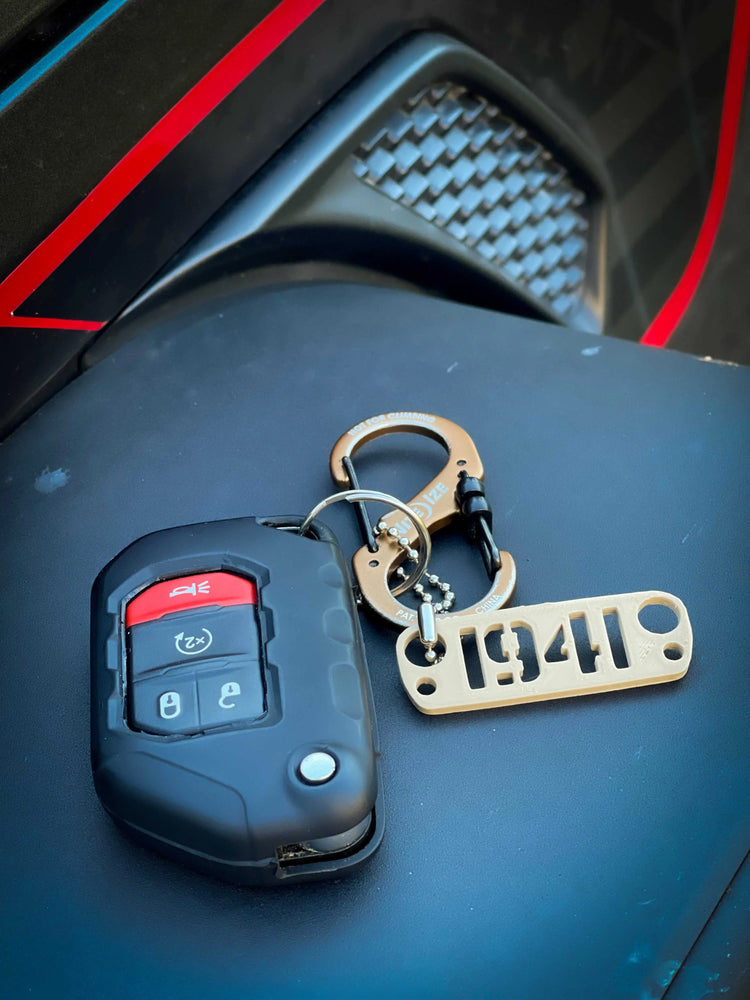 1941 Keychain - F1rstWarrior JEEPish Juliet Kilo / Black
