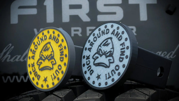 2” Hitch - Duck Around and Find out! - F1rstWarrior White / black