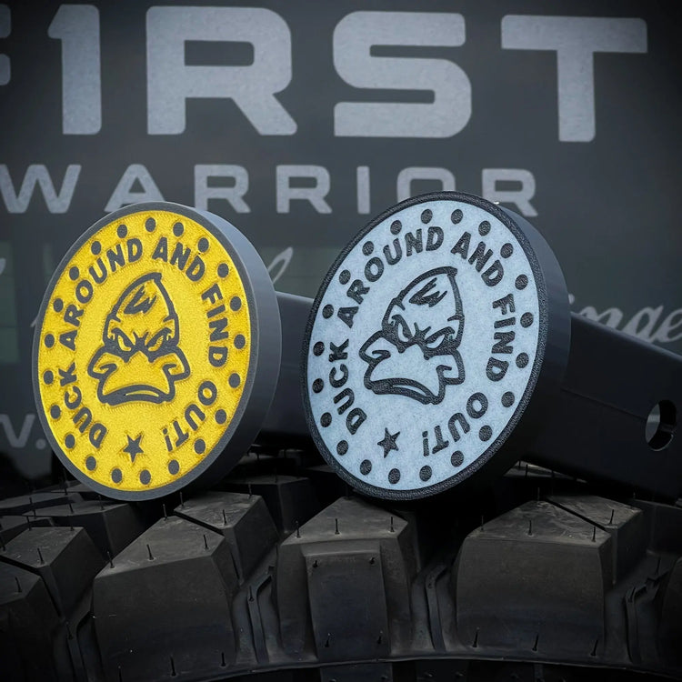 2” Hitch - Duck Around and Find out! - F1rstWarrior White / black