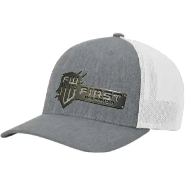 1W White/Gray Snapback Gray Stainless Hat - F1rstWarrior HATS Default Title