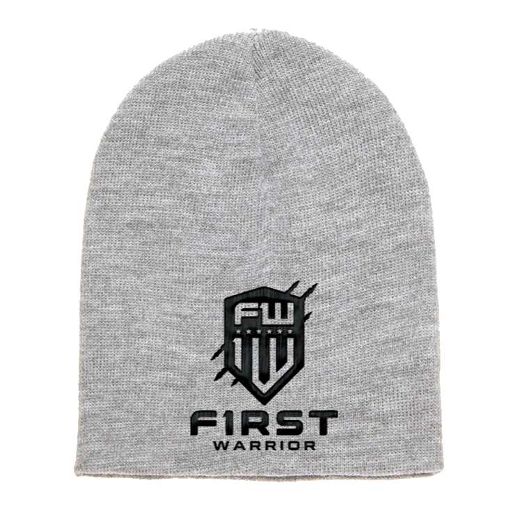 1W Beanie - Gray - F1rstWarrior HATS Heather Gray