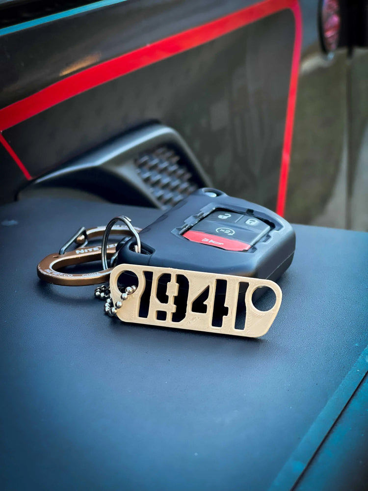 1941 Keychain - F1rstWarrior JEEPish Juliet Kilo / Black
