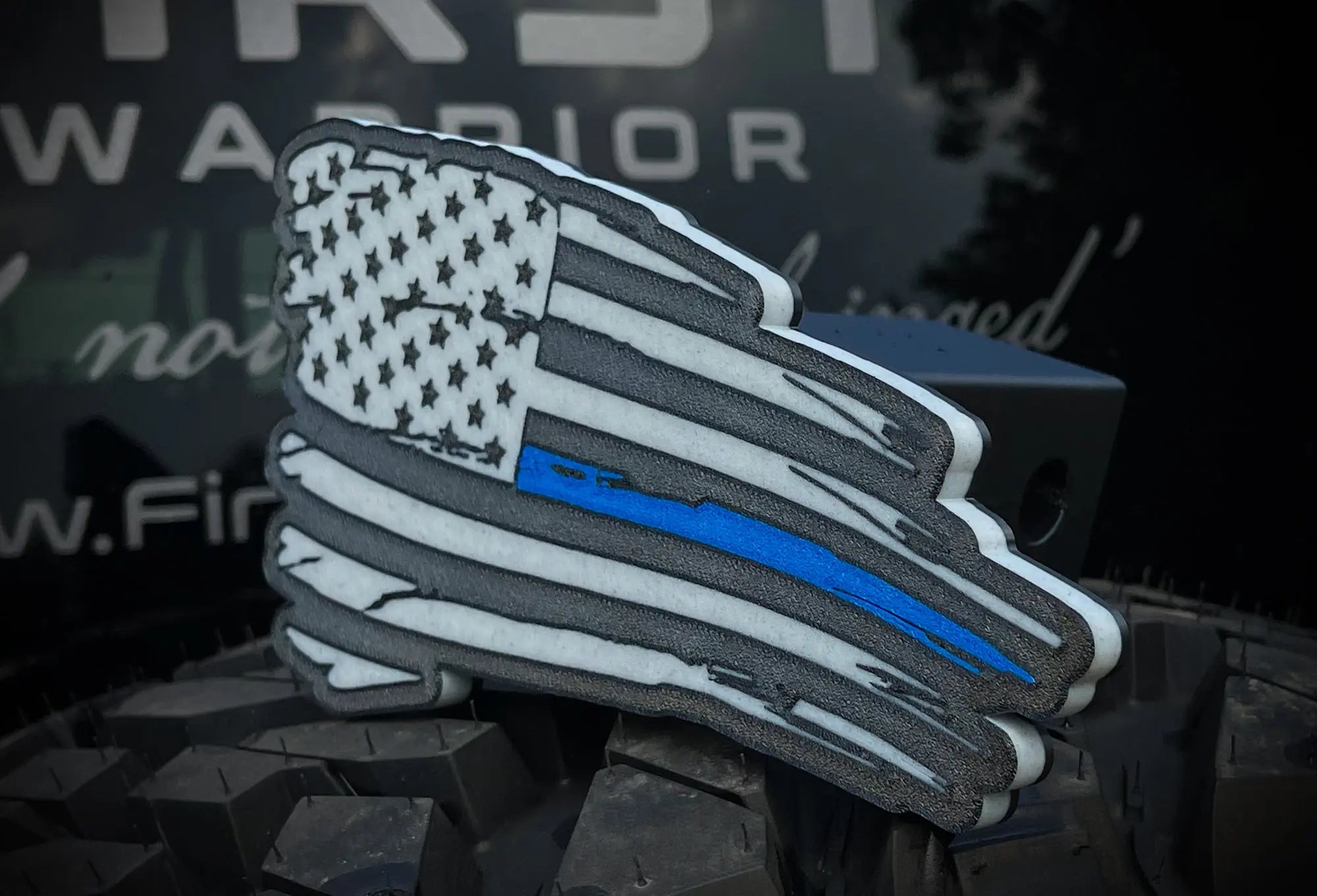 2” Hitch - Blue Line Battle Flag - F1rstWarrior Default Title