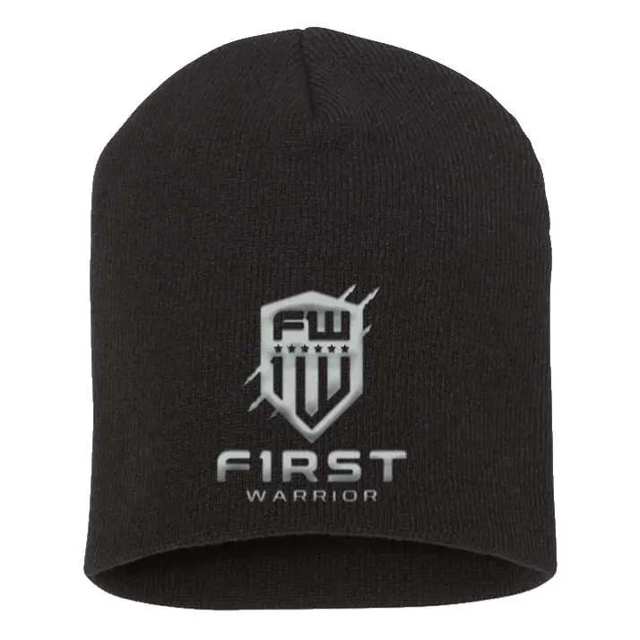 1W Beanie - Black - F1rstWarrior HATS Black