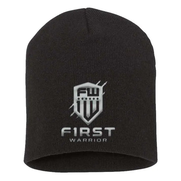 1W Beanie - Black - F1rstWarrior HATS Black