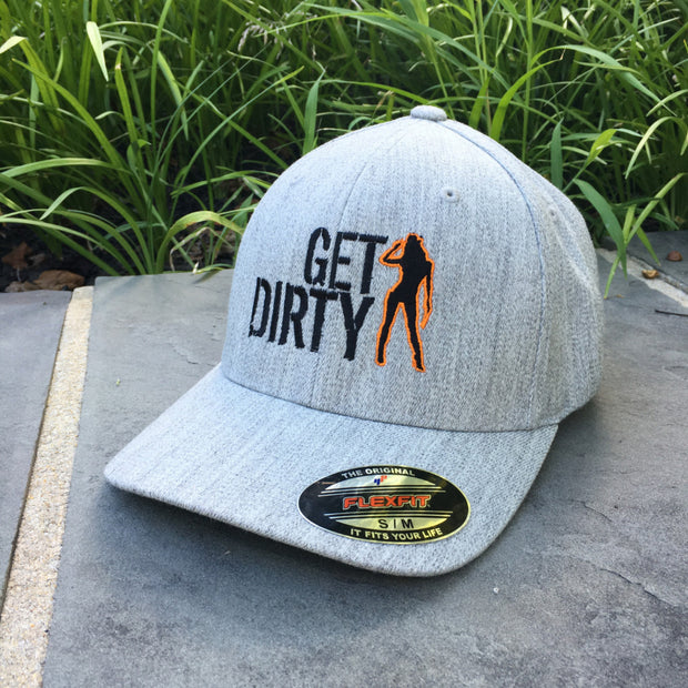Get Dirty Clean Version FlexFit Wool Blend Hat with Pistol Girl Logo