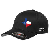 Texas United Black Flexfit Hat with State of Texas Outline