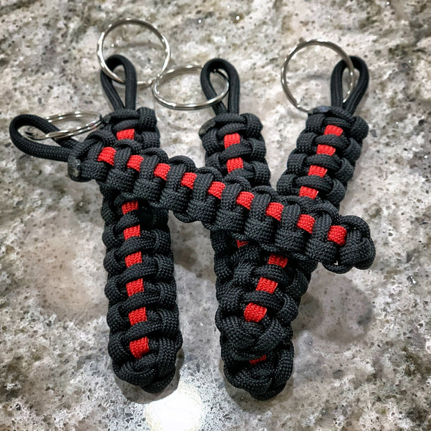 Red Line Paracord Keychain