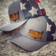 USA Wooden Signature Series - GRAY Flag - F1rstWarrior HATS Default Title