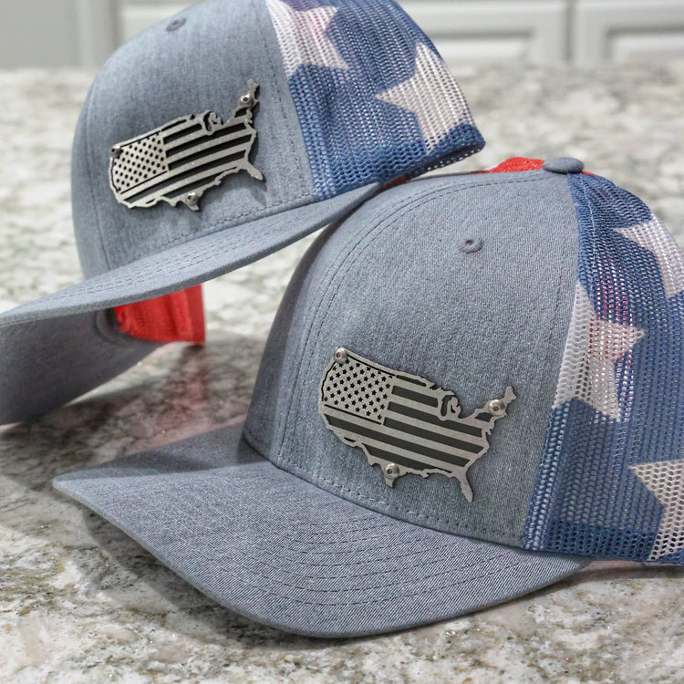 USA Signature Series - GRAY Flag - F1rstWarrior HATS Default Title