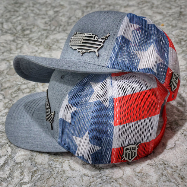 USA Signature Series - GRAY Flag - F1rstWarrior HATS Default Title