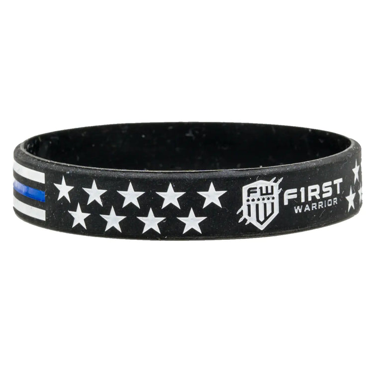 Firstwarrior Blue Line Flag wristband - F1rstWarrior GEAR Default Title